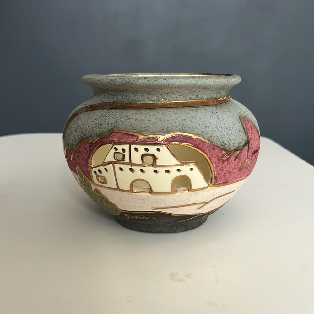 Gina Arrighetti signed pottery vase.